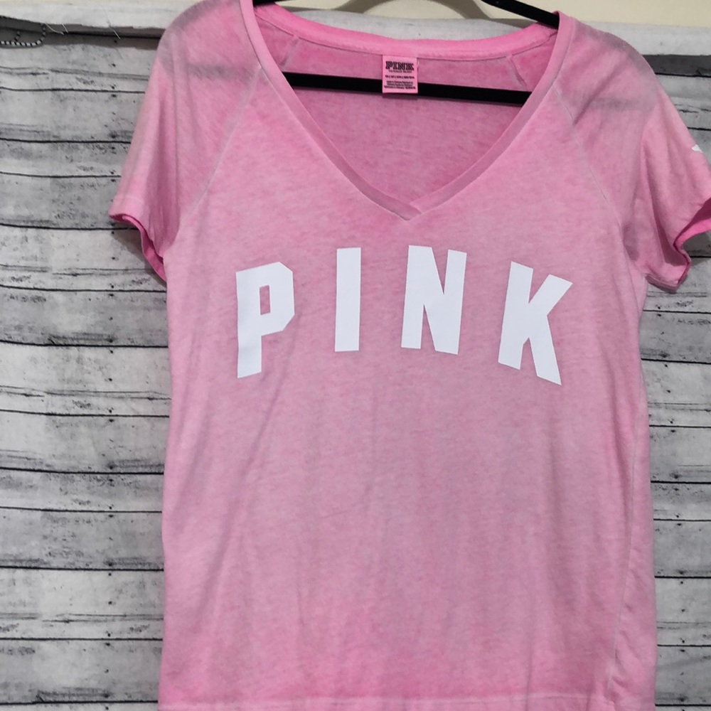 PINK Victoria's Secret Light Pink V-Neck Tee
